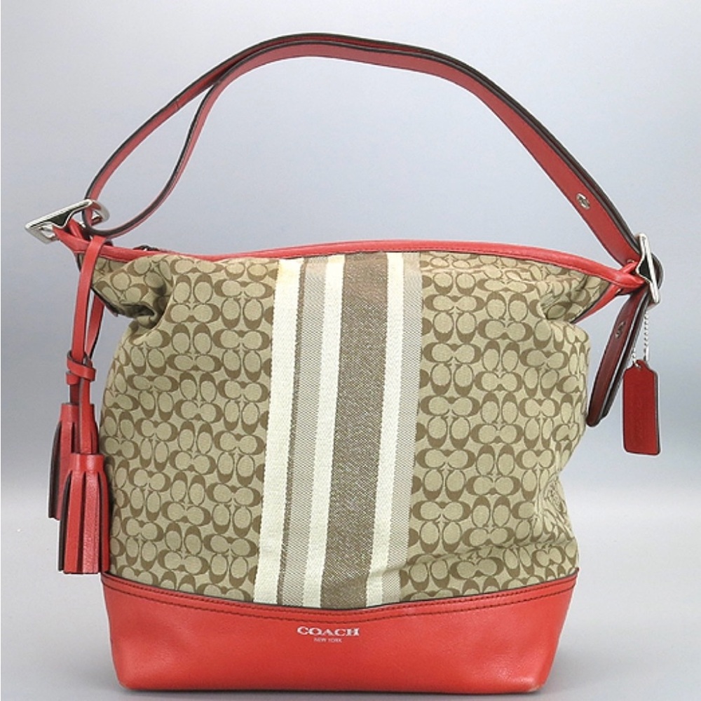 Coach Beige and Orange Shoulder Bag
